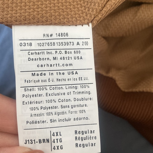 USED CARHARRT LOOSE FIT MENS JACKET 4X *not insulated* - Picture 9 of 10